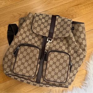 Gucci Beige Monogram Backpack